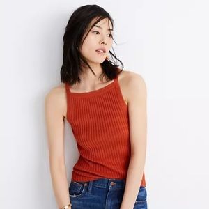Madewell Burnt Orange Ribbed Tank